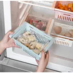 1 Pc Extendable Plastic Tray Drawer for Fridge - Multicolor