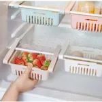 1 Pc Extendable Plastic Tray Drawer for Fridge - Multicolor