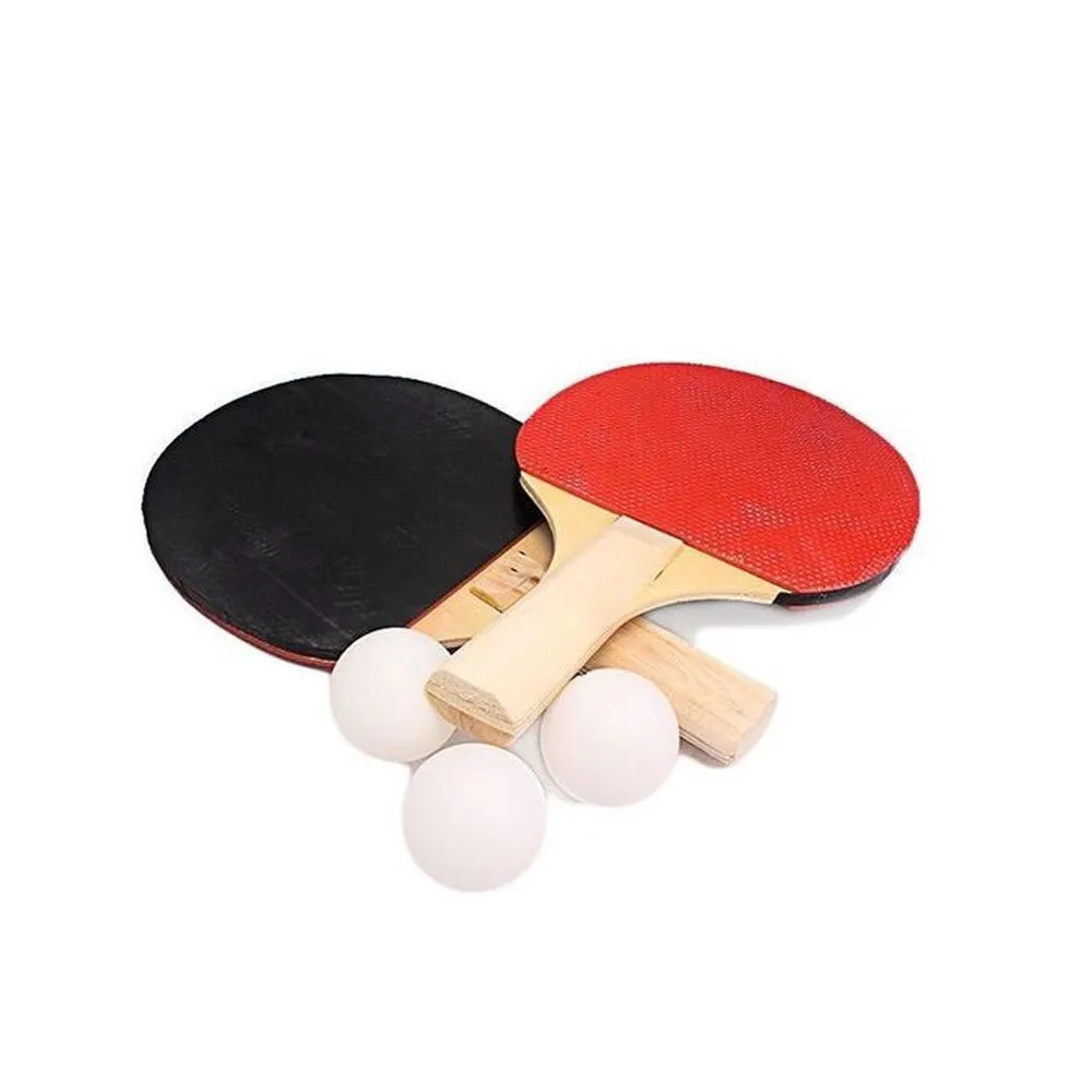 1 Pcs Table Tennis Racket Ping Pong Paddle with FREE 3 Balls - Black & Red