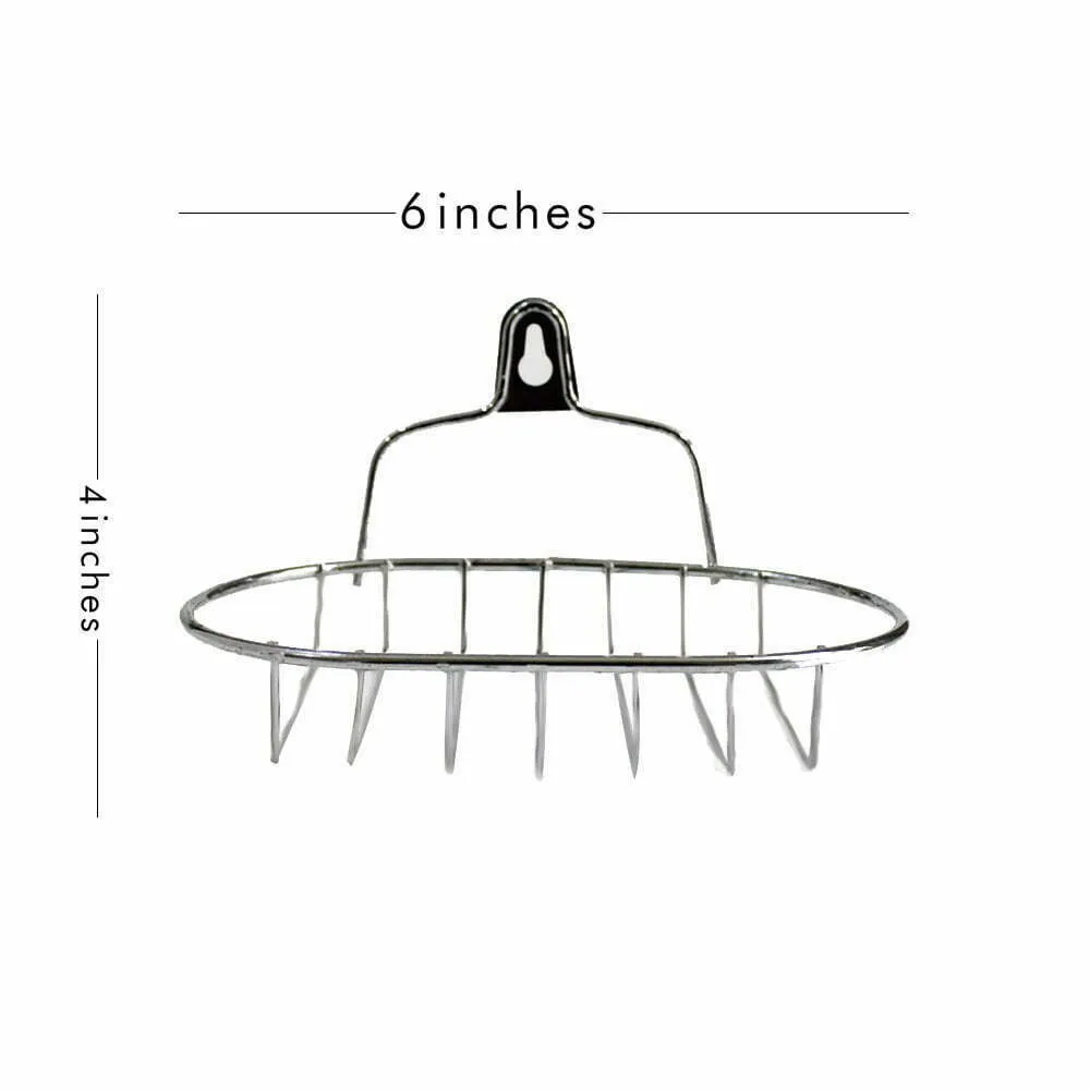 1Pcs Creative Single Layer Stainless Steel Soap Stand-Soap Dish Organizer Bathroom Shelf-6inches Lengthy Wall Hanging Suction Cup Style