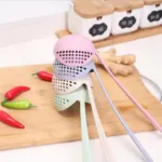 2 in 1 Plastic Draining Laddle Colander Soup Spoon- Multicolor