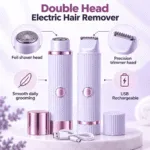 2-in-1 Rechargeable Electric Hair Remover & Trimmer for Men & Women – Dual Head Facial & Body Grooming Shaver