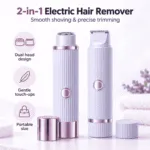 2-in-1 Rechargeable Electric Hair Remover & Trimmer for Men & Women – Dual Head Facial & Body Grooming Shaver