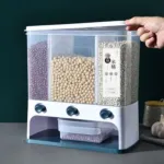 3 Grid Sealed Rice / Beans Storage Box - White