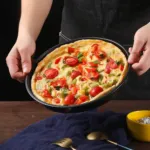 3-Piece Set Non-stick Pizza Pan, Round Premium Bakeware, Black - 7218