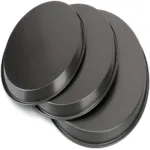 3-Piece Set Non-stick Pizza Pan, Round Premium Bakeware, Black - 7218