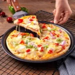 3-Piece Set Non-stick Pizza Pan, Round Premium Bakeware, Black - 7218