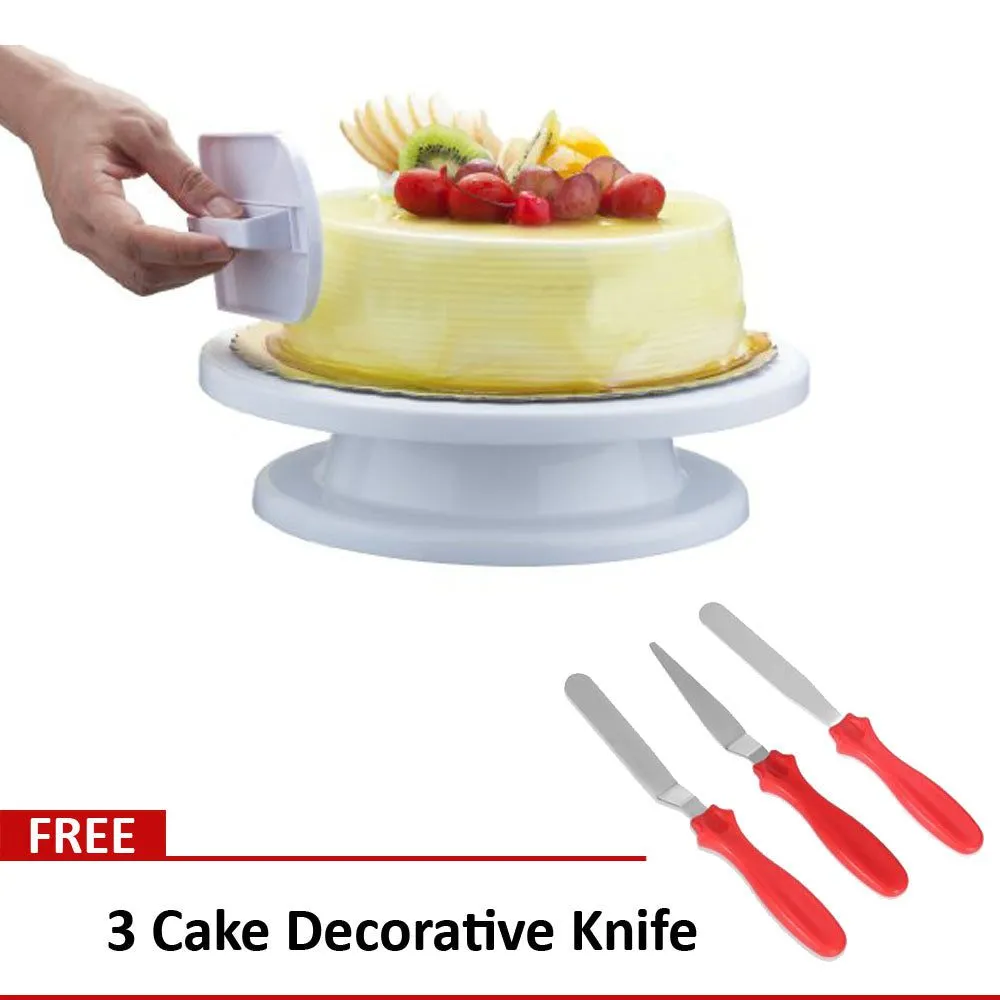 360 Revolving Large Cake Stand 29cm x 10cm - White