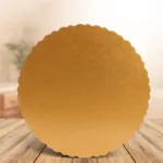 3Pcs 6/8/12inch Stylish Hard Paper Mats & Pads Decor for Birthday and Wedding Party Cakes - Gold