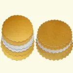 3Pcs 6/8/12inch Stylish Hard Paper Mats & Pads Decor for Birthday and Wedding Party Cakes - Silver