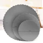 3Pcs 6/8/12inch Stylish Hard Paper Mats & Pads Decor for Birthday and Wedding Party Cakes - Silver