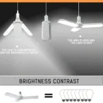 45W Garage Ceiling Light LED Foldable Fan Blade Bulb