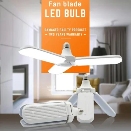 45W Garage Ceiling Light LED Foldable Fan Blade Bulb