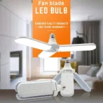 45W Garage Ceiling Light LED Foldable Fan Blade Bulb