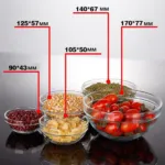 5 Pcs Glass Bowl with Plastic Lids - Multicolor