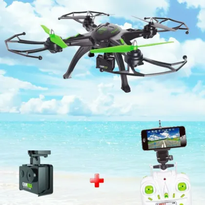 6 Axis HD Aerial Quadcopter Drone with WIFI & Mobile connectivity -Black & Green