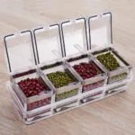 Acrylic Crystal Salt Pepper Spice Boxes with Rack