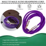 Auxiliary Audio Aux Cable Nylon Braided Unbreakable Cord for Car/Home - 3 Feet - Purple - 3827