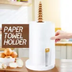 Bamboo Paper Towel Holder Dispenser Organizing Stand
