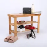 Bamboo Wooden Shoe Rack with Sitting Stool
