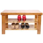 Bamboo Wooden Shoe Rack with Sitting Stool