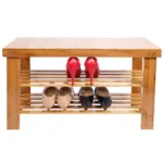 Bamboo Wooden Shoe Rack with Sitting Stool
