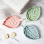 Double Layer Portable Leaf Shape Multi-functional Soap Tray