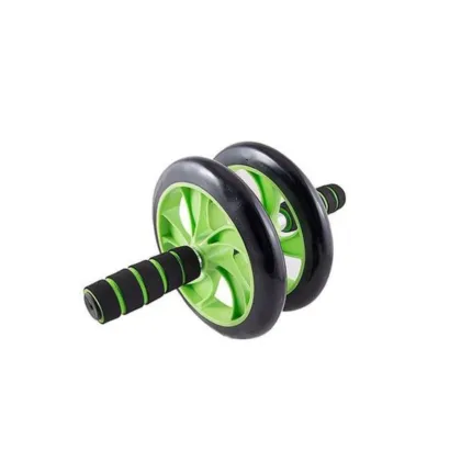 Double wheeler Exercise wheel - Green & Black