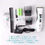 Electric hair clippers for men KM-1108 universal Hair Trimmer with Euro plug adapter - White 2071-J