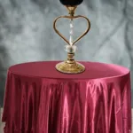 Gold Metal Candle Holder Set Chandelier Stand With Crystal chains Matte Black & Gold 2457