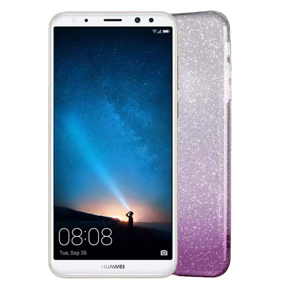 Gradient Dreamy Stars Shine Jelly Fancy Back Cover for Huawei Mate10 Lite