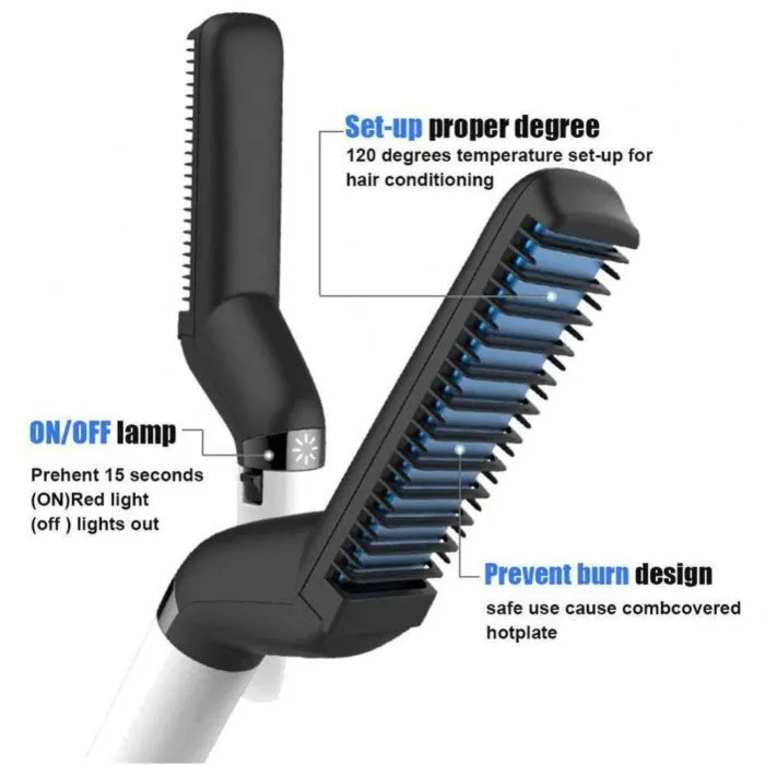 Beard Straightener Hair Comb, Man Electric Hair Styling Comb DIY Hair Accessories Hair Modelling Tool Alhamra ALHAMRA
