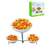 High Grade Porcelain Food Serving Bowl Set with Iron Stand