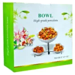 High Grade Porcelain Food Serving Bowl Set with Iron Stand