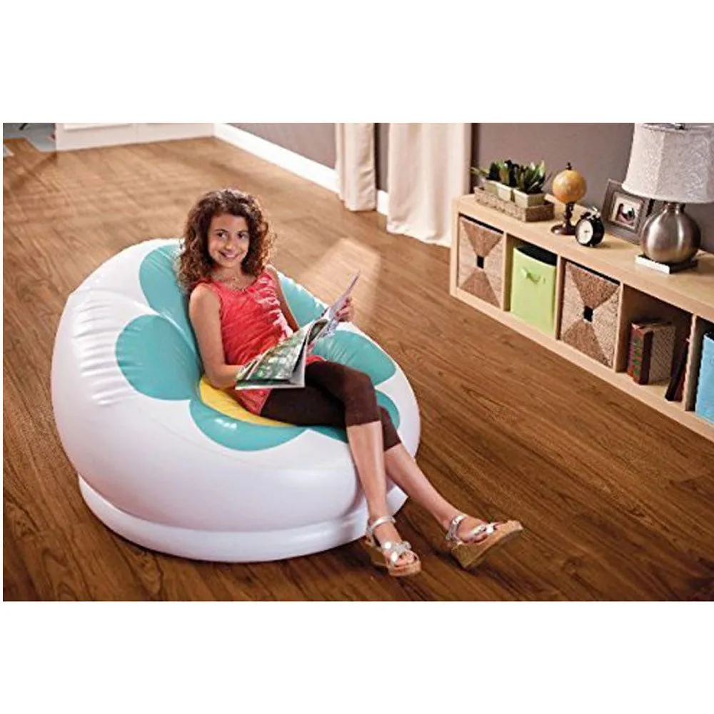 Inflatable Blossom Chair with Air Pump- Green