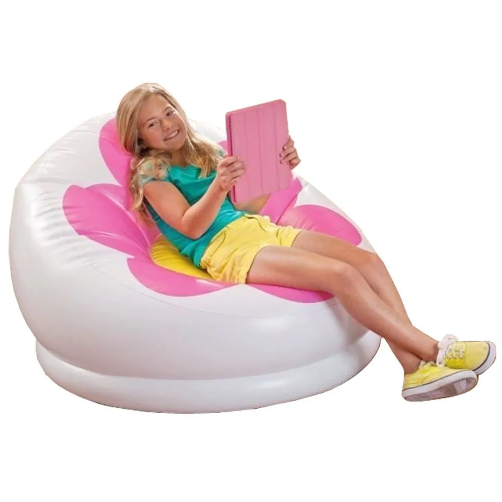 Inflatable Blossom Chair With Air Pump - Pink