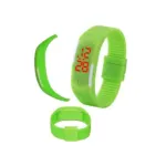 LED Silicon Sports watch for unisex-Green