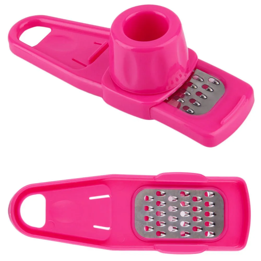 Manual Hand Garlic Chopper & Grinder - Pink