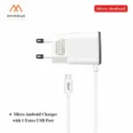Micro Android Fast Charger Cable with 1 Extra USB Port