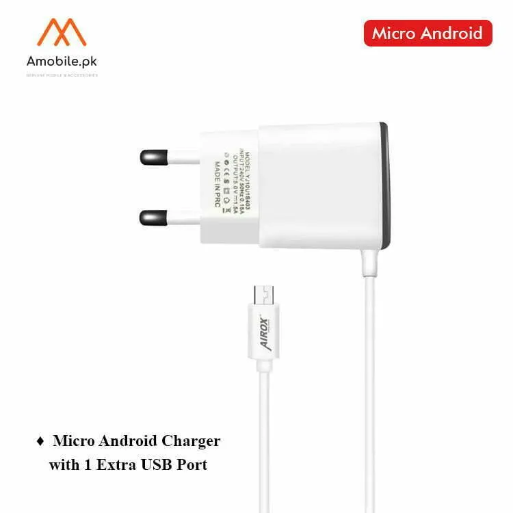 Micro Android Fast Charger Cable with 1 Extra USB Port