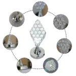 Modern Crystal Table Lamp Desk Light Next Night Lamp Holder Home Decoration Adjustable Bedroom Interior Lighting Silver 2459-S