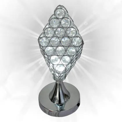 Modern Crystal Table Lamp Desk Light Next Night Lamp Holder Home Decoration Adjustable Bedroom Interior Lighting Silver 2459-S