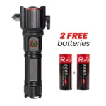 Multi-Function Car Flashlight – Emergency Tool with Window Breaker, Seat Belt Cutter & Power Bank