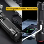 Multi-Function Car Flashlight – Emergency Tool with Window Breaker, Seat Belt Cutter & Power Bank