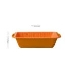 Multi-functional Kitchen Vegetable Fruit Drain Basket Snack Plate Double-layer sieve-Orange 2442-O