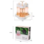 Multi-Purpose Rotary 3 Bottles of Cruet Sets Salt Pepper Shakers Kitchen for Seasoning Pot Multi-color 7188