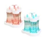 Multi-Purpose Rotary 3 Bottles of Cruet Sets Salt Pepper Shakers Kitchen for Seasoning Pot Multi-color 7188