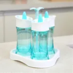 Multi-Purpose Rotary 3 Bottles of Cruet Sets Salt Pepper Shakers Kitchen for Seasoning Pot Multi-color 7188
