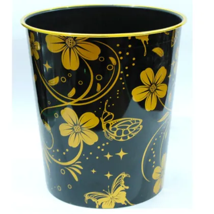 Multipurpose Room Basket - Floral Texture Bin & Basket - Black