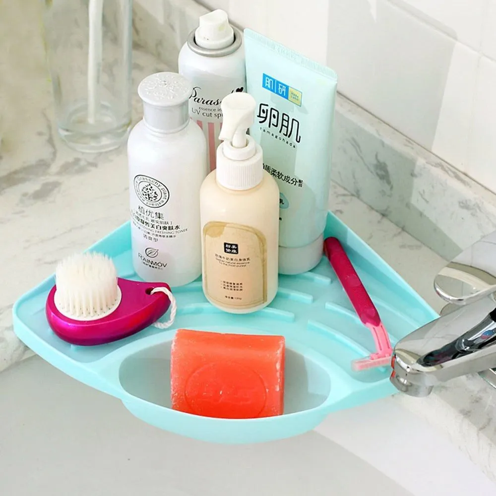Multipurpose Triangular Bathroom Items Holder Rack - Multicolor